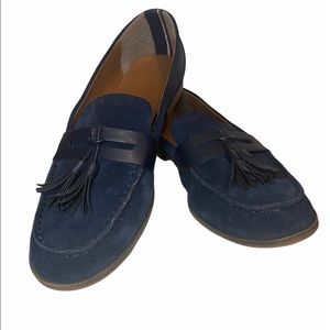 Tommy Hilfiger Sonya Tassel Blue Suede Loafers